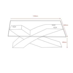 Tavolino Shiva con piano in vetro temperato e struttura colore rovere WD03