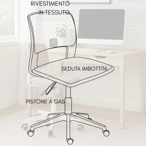 Poltrona a gas sirius grigio chiaro 3