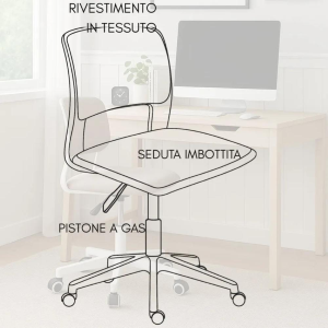 Poltrona a gas sirius grigio chiaro 3