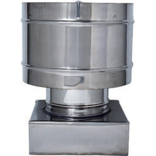 Fumaiolo a botte inox quadro inox 30x30cm