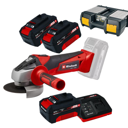 Smerigliatrice a batteria TC-AG 18 Li + Kit 3 Batterie 4 Ah e Caricatore