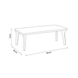 Tavolo bergen 160/220x90xh74cm bianco