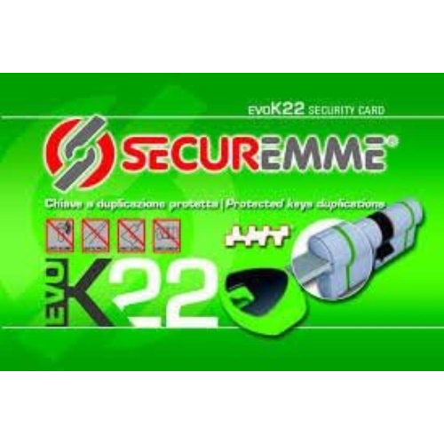 Doppio cilindro cromo sat EvoK22 CHIAVE 30 - CHIAVE 40 mm 1+5 chiavi 0K22