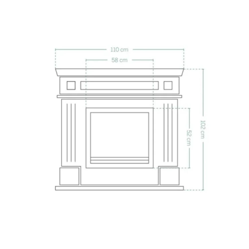 Biocamino Etna noce 3,5 LT 110x37x102 cm