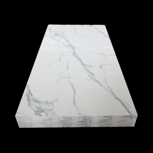 Pannello Murale in UV Effetto Marmo Lucido cm.120x61x0,3 Bianco