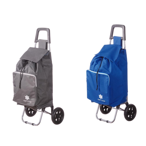 Borsa trolley per spesa con tasca termica e ruote-ass. 2 colori