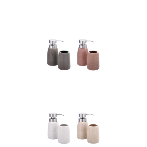 Set 2 pezzi da bagno in ceramica-ass. 4 colori