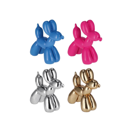 Decorazione in resina mod cane palloncino-ass. 4 colori