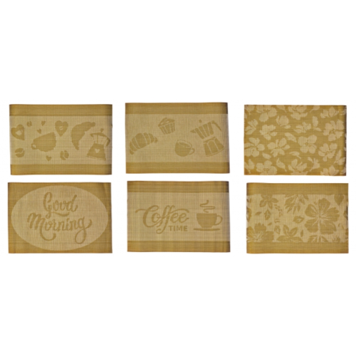 S/6 Tovagliette Pvc Ass6Col Cm45X30