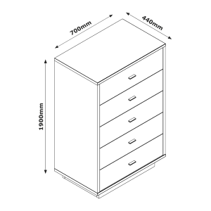 Cassettiera audace noce/grigio