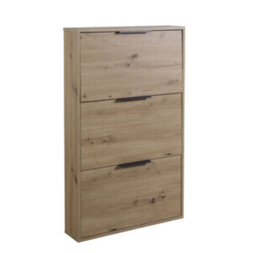 Scarpiera 3 ribalte slim cm 65x15x105h rovere a.