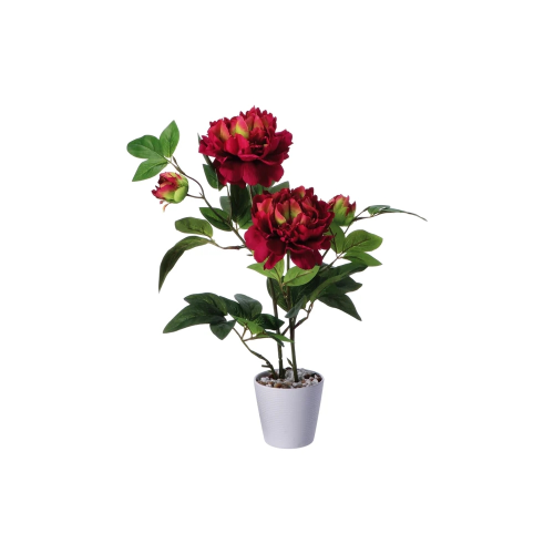Vaso con Peonia finta Ass 4 colori D12Xh58
