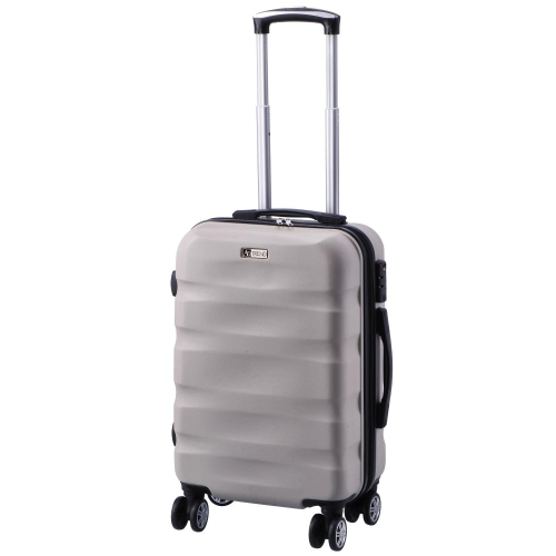 Trolley rigido 4 ruote in ABS chiusura TSA grigio chiaro 32 l.