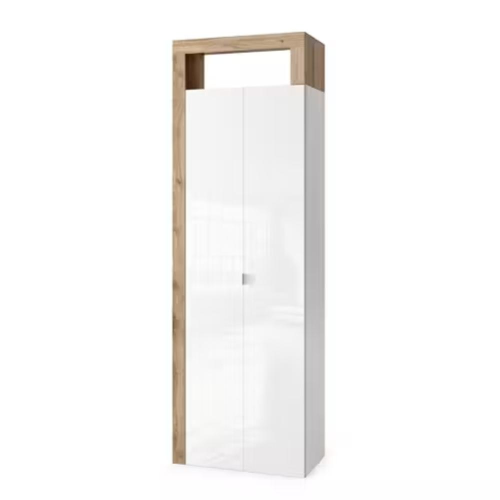 Colonna 2 Ante specchio amburgo bianco lucido rovere cadiz