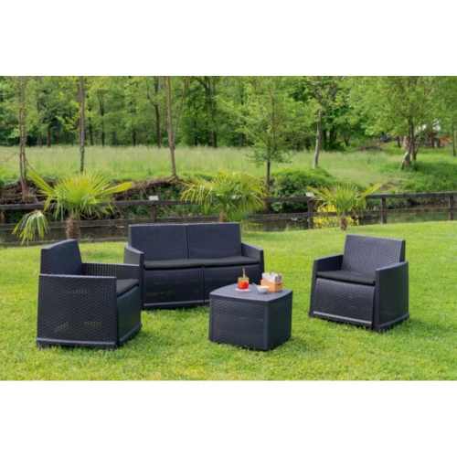 Salotto como 2P con cuscini col. antracite