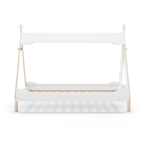 Letto a capanna Nora in legno massiccio colore bianco