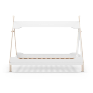 Letto a capanna Nora in legno massiccio colore bianco