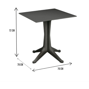 Tavolo Bar Ponente antracite 70x70