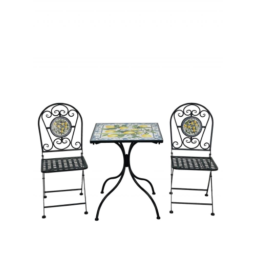 Set 3 pz da esterno in ferro e ceramica 60x60