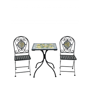 Set 3 pz da esterno in ferro e ceramica 60x60