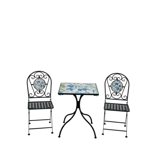 Set 3 pz da esterno in ceramica e ferro 60x60