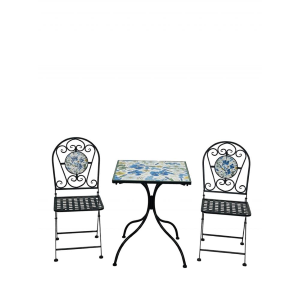 Set 3 pz da esterno in ceramica e ferro 60x60