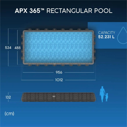 Piscina APX 365 da 956x488x132 cm