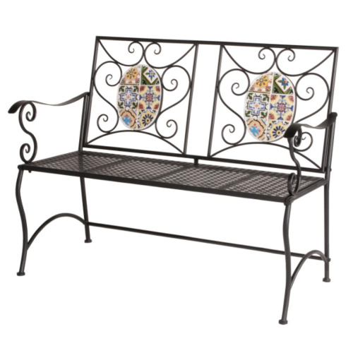 Panchina Mosaico Mod. Flower Design 116X56X90Cm