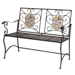 Panchina Mosaico Mod. Flower Design 116X56X90Cm