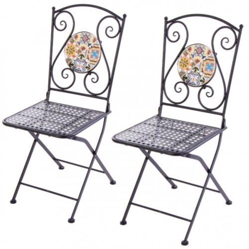 Set Tavolo + 2 Sedie mosaico mod. flower design 