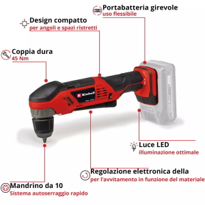 Trapano angolare a batteria TE-AD 18 LI Solo PXC