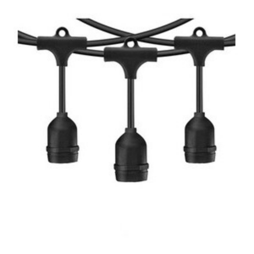 Luci gazebo ombrellone 10 m con 10 portalampade nero