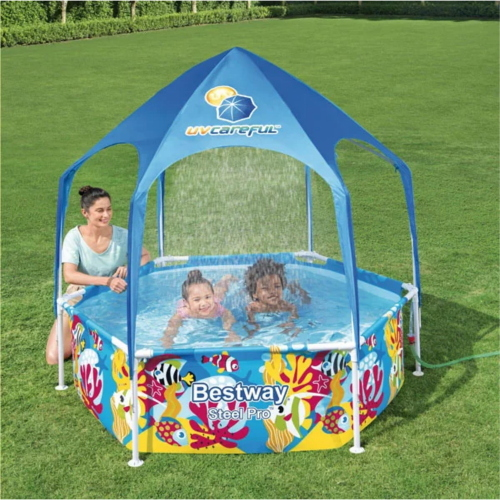 Piscina-gioco con gazebo e doccetta splash in shade 183x51 cm