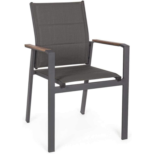 Sedia Poltrona con braccioli In Polywood Cm 58X56X88H Antracite