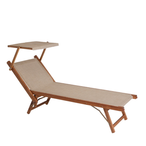 Lettino Prendisole In Legno Cm 186X61X40H Toupet