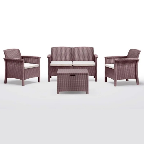 Set salotto venezia 4 pezzi choco c/4 cuscini