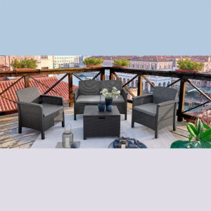 Set salotto venezia 4 pezzi choco c/4 cuscini