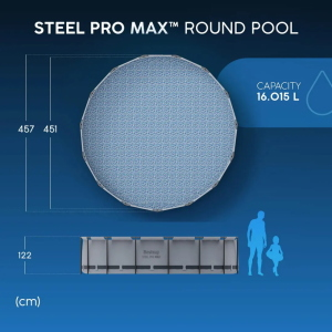 Piscina CM 457X122H Tonda Steel pro MAX con pompa filtro LT. 16051