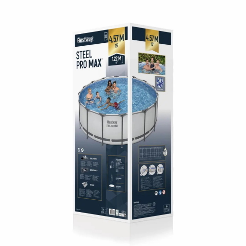 Piscina CM 457X122H Tonda Steel pro MAX con pompa filtro LT. 16051