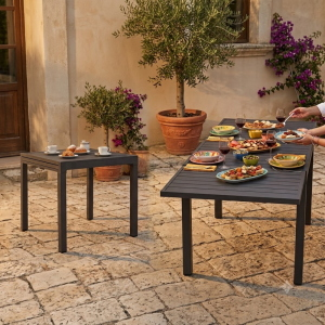 Tavolo alluminio Doppio Cm 83 - 166X80X75H Antracite