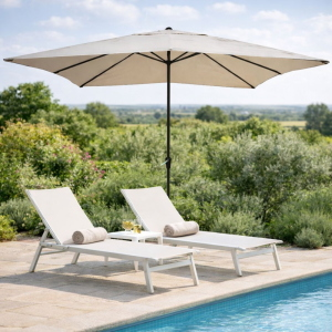 Ombrellone in alluminio 3x3 8 stecche Ecru