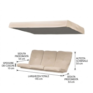 Set Cuscini e Copertura Ecrù Per dondolo Katay