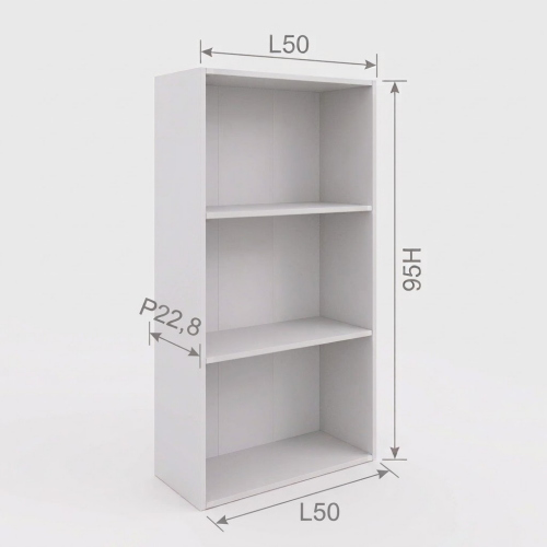Libreria 3 ripiani L.50 P.22,8 H.95 cm 