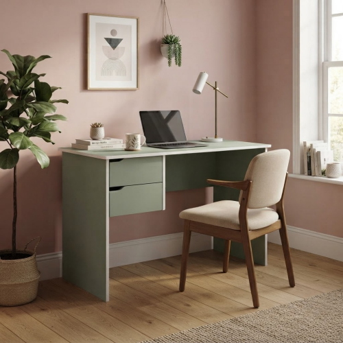 Scrittoio 2 cassetti 90x50x73 cm Mod. 509 Verde Salvia