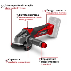 Smerigliatrice angolare a batteria TE-AG 18 Li - Solo