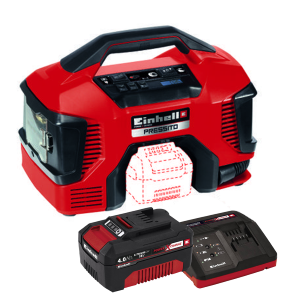 Compressore ibrido corrente/batteria PRESSITO + Starter Kit 4 Ah