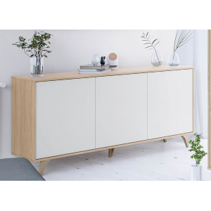 Credenza Kikua Plus 154x40x75H Rovere canadian/Bianco artik