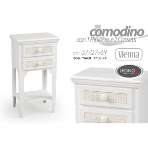Comodino Vienna 1 Ripiano 2 Cassetti