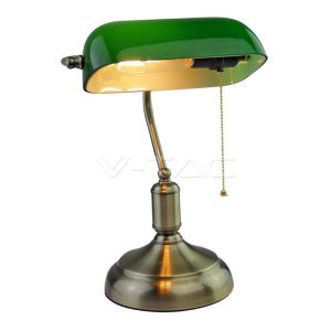 Lampada da tavolo per banchieri con interruttore e27 verde 