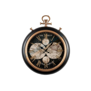 Orologio da parete in ferro e mdf cm 42x52h Ass